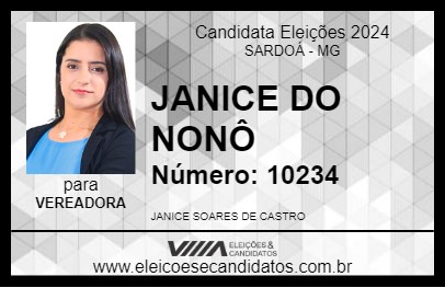 Candidato JANICE DO NONÔ 2024 - SARDOÁ - Eleições