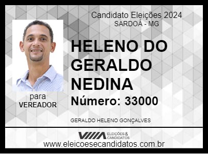 Candidato HELENO DO GERALDO NEDINA 2024 - SARDOÁ - Eleições