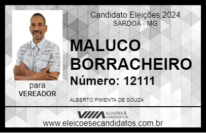 Candidato MALUCO BORRACHEIRO 2024 - SARDOÁ - Eleições