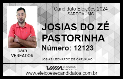 Candidato JOSIAS DO ZÉ PASTORINHA 2024 - SARDOÁ - Eleições