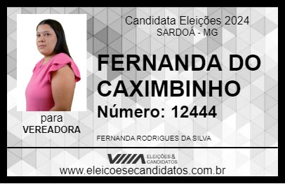 Candidato FERNANDA DO CAXIMBINHO 2024 - SARDOÁ - Eleições