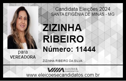 Candidato ZIZINHA RIBEIRO 2024 - SANTA EFIGÊNIA DE MINAS - Eleições