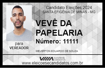 Candidato VEVÊ DA PAPELARIA 2024 - SANTA EFIGÊNIA DE MINAS - Eleições