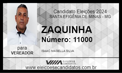 Candidato ZAQUINHA 2024 - SANTA EFIGÊNIA DE MINAS - Eleições