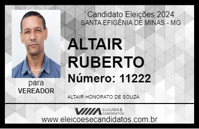 Candidato ALTAIR RUBERTO 2024 - SANTA EFIGÊNIA DE MINAS - Eleições