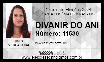 Candidato DIVANIR DO ANI 2024 - SANTA EFIGÊNIA DE MINAS - Eleições