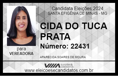 Candidato CIDA DO TUCA PRATA 2024 - SANTA EFIGÊNIA DE MINAS - Eleições