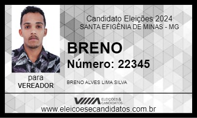 Candidato BRENO 2024 - SANTA EFIGÊNIA DE MINAS - Eleições