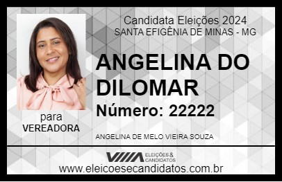 Candidato ANGELINA DO DILOMAR 2024 - SANTA EFIGÊNIA DE MINAS - Eleições