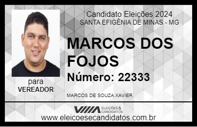 Candidato MARCOS DOS FOJOS 2024 - SANTA EFIGÊNIA DE MINAS - Eleições