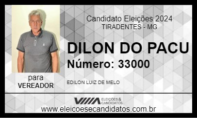 Candidato DILON DO PACU 2024 - TIRADENTES - Eleições