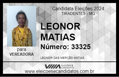 Candidato LEONOR MATIAS 2024 - TIRADENTES - Eleições