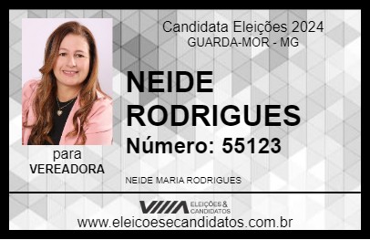 Candidato NEIDE RODRIGUES 2024 - GUARDA-MOR - Eleições