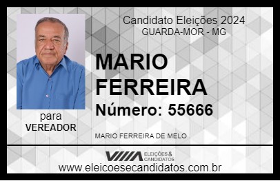 Candidato MARIO FERREIRA 2024 - GUARDA-MOR - Eleições