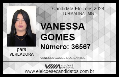 Candidato VANESSA GOMES 2024 - TURMALINA - Eleições