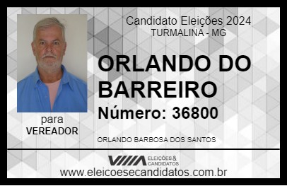 Candidato ORLANDO DO BARREIRO 2024 - TURMALINA - Eleições