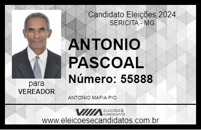 Candidato ANTONIO PASCOAL 2024 - SERICITA - Eleições