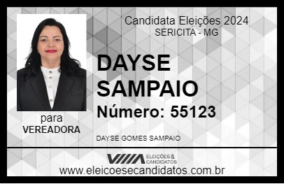 Candidato DAYSE SAMPAIO 2024 - SERICITA - Eleições