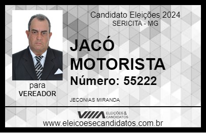 Candidato JACÓ MOTORISTA 2024 - SERICITA - Eleições