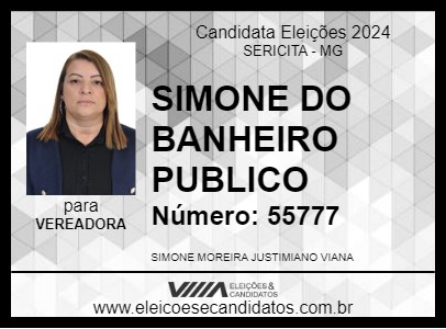 Candidato SIMONE DO BANHEIRO PUBLICO 2024 - SERICITA - Eleições