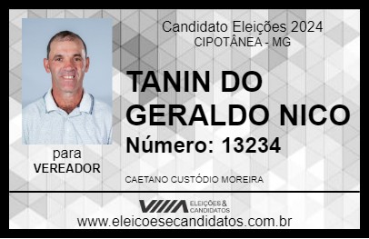 Candidato TANIN DO GERALDO NICO 2024 - CIPOTÂNEA - Eleições