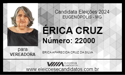 Candidato ÉRICA CRUZ 2024 - EUGENÓPOLIS - Eleições