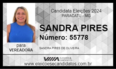 Candidato SANDRA PIRES 2024 - PARACATU - Eleições