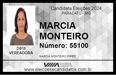 Candidato MARCIA MONTEIRO 2024 - PARACATU - Eleições