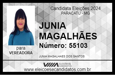 Candidato JUNIA MAGALHÃES 2024 - PARACATU - Eleições