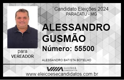 Candidato ALESSANDRO GUSMÃO 2024 - PARACATU - Eleições