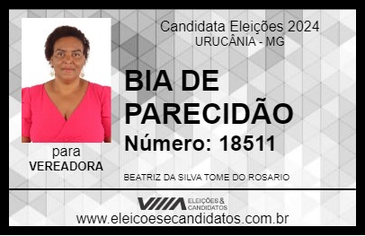 Candidato BIA DE PARECIDÃO 2024 - URUCÂNIA - Eleições