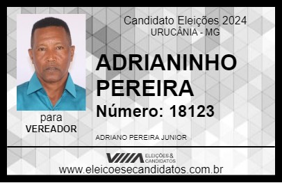 Candidato ADRIANINHO PEREIRA 2024 - URUCÂNIA - Eleições