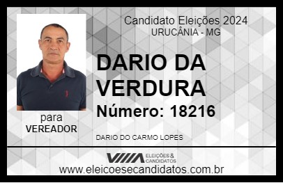 Candidato DARIO DA VERDURA 2024 - URUCÂNIA - Eleições