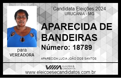 Candidato APARECIDA DE BANDEIRAS 2024 - URUCÂNIA - Eleições