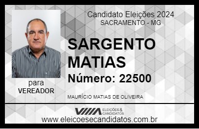 Candidato SARGENTO MATIAS 2024 - SACRAMENTO - Eleições