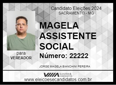 Candidato MAGELA ASSISTENTE SOCIAL 2024 - SACRAMENTO - Eleições