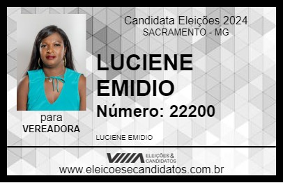 Candidato LUCIENE EMIDIO 2024 - SACRAMENTO - Eleições