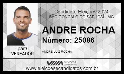 Candidato ANDRE ROCHA 2024 - SÃO GONÇALO DO SAPUCAÍ - Eleições