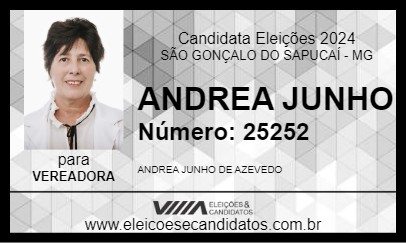 Candidato ANDREA JUNHO 2024 - SÃO GONÇALO DO SAPUCAÍ - Eleições