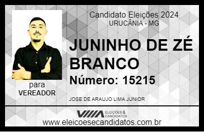 Candidato JUNINHO DE ZÉ BRANCO 2024 - URUCÂNIA - Eleições