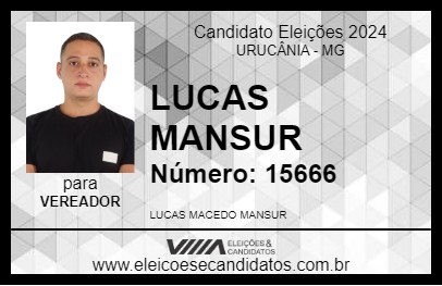 Candidato LUCAS MANSUR 2024 - URUCÂNIA - Eleições