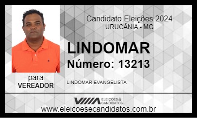 Candidato LINDOMAR 2024 - URUCÂNIA - Eleições