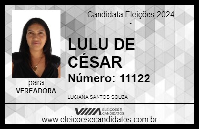 Candidato LULU DE CÉSAR 2024 - URUCÂNIA - Eleições