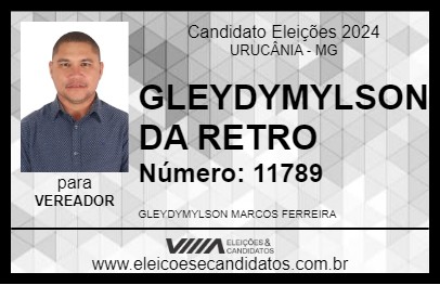 Candidato GLEYDYMYLSON DA RETRO 2024 - URUCÂNIA - Eleições