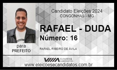 Candidato RAFAEL - DUDA 2024 - CONGONHAS - Eleições