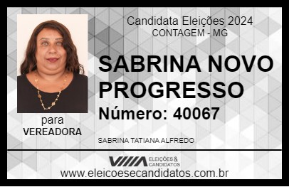 Candidato SABRINA NOVO PROGRESSO 2024 - CONTAGEM - Eleições