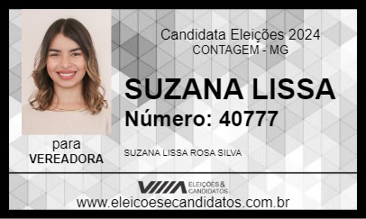 Candidato SUZANA LISSA 2024 - CONTAGEM - Eleições