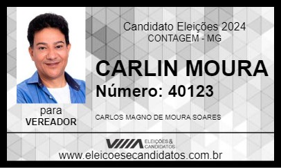 Candidato CARLIN MOURA 2024 - CONTAGEM - Eleições