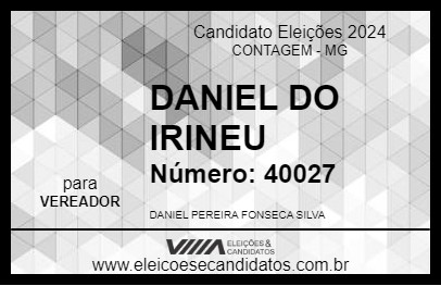 Candidato DANIEL DO IRINEU 2024 - CONTAGEM - Eleições