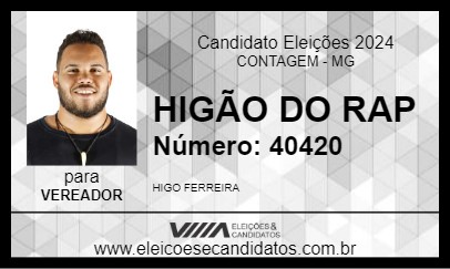 Candidato HIGÃO DO RAP 2024 - CONTAGEM - Eleições